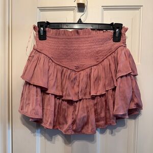 Altar’d State Dusty Rose Ruffled Women's Skirt Sz Small